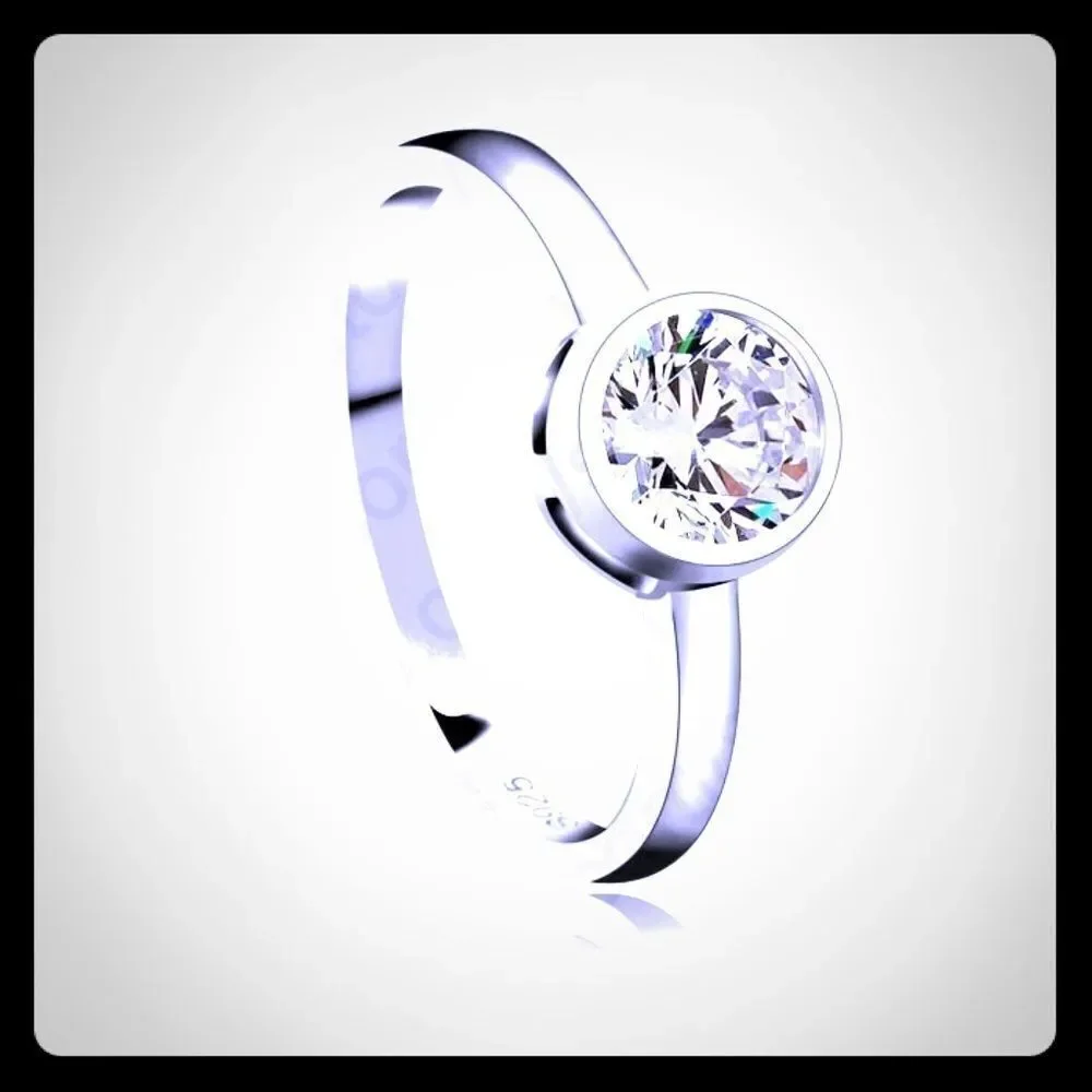Stylish Solitary w/ High Quality Crystal CZ Stone